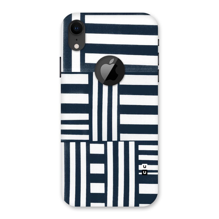 Square  Stripes Back Case for iPhone XR Logo Cut