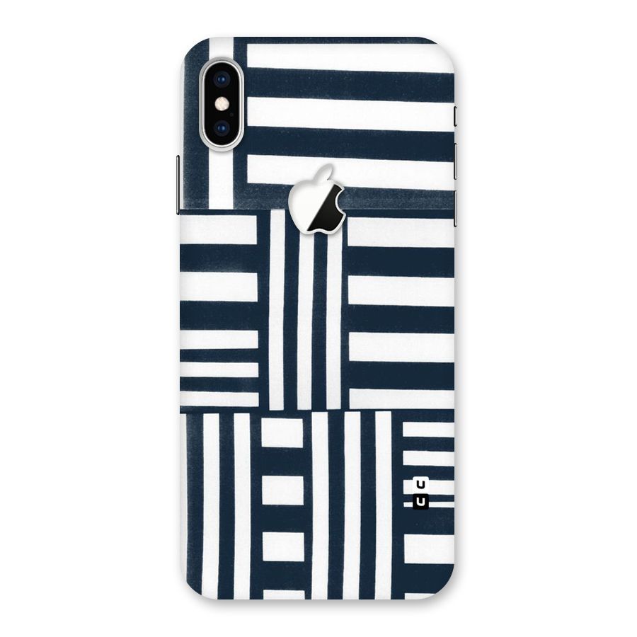 Square  Stripes Back Case for iPhone XS Max Apple Cut