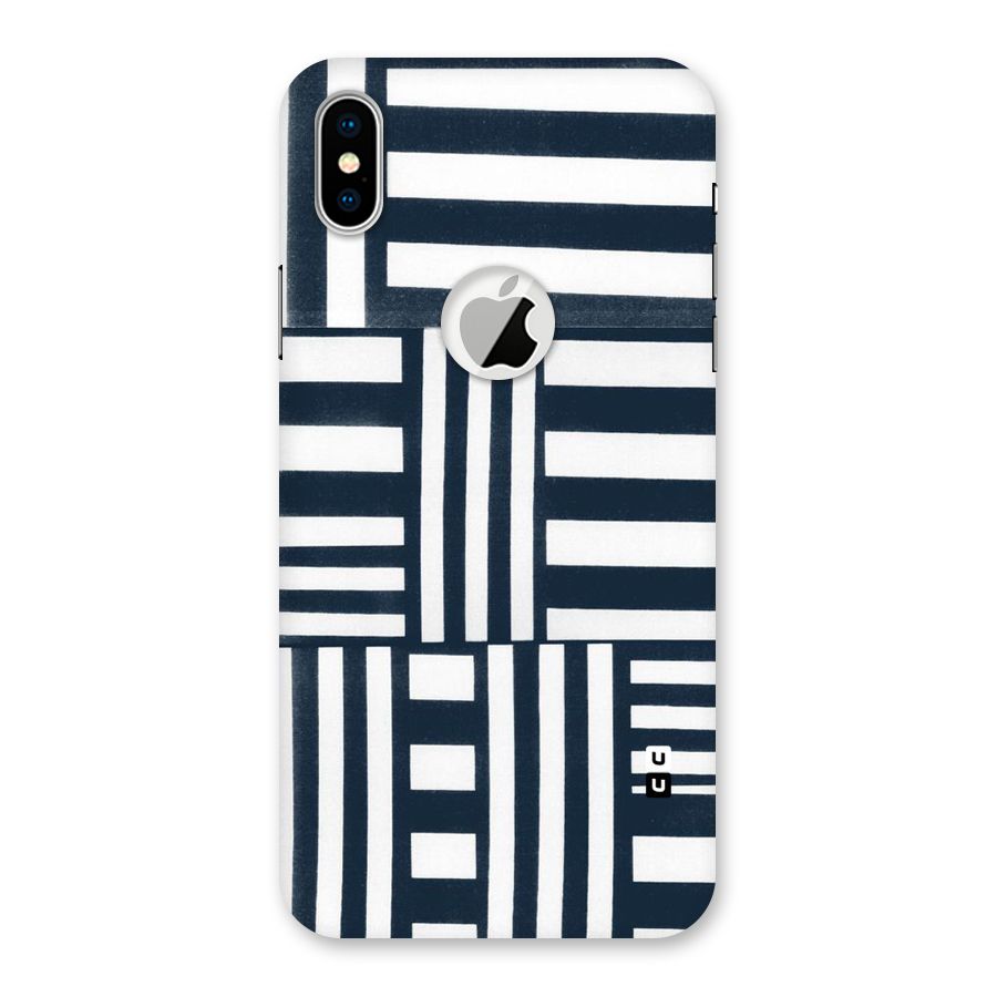 Square  Stripes Back Case for iPhone X Logo Cut