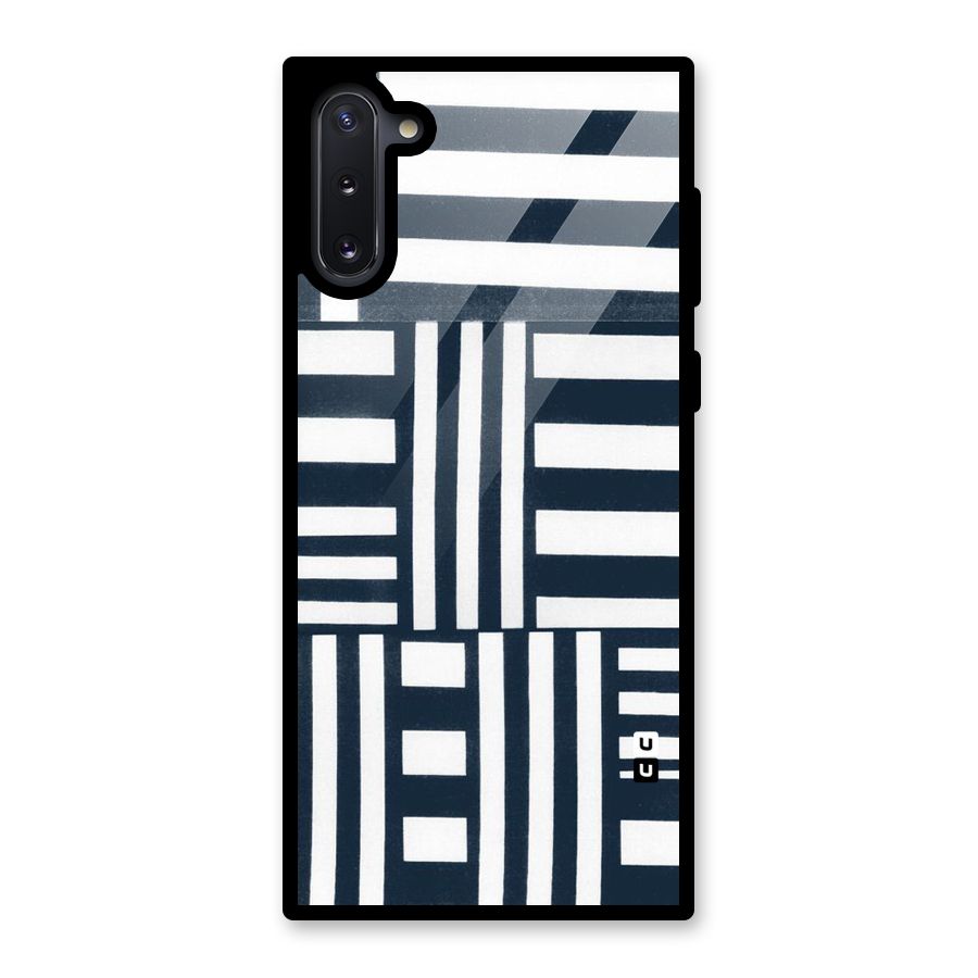 Square  Stripes Glass Back Case for Galaxy Note 10
