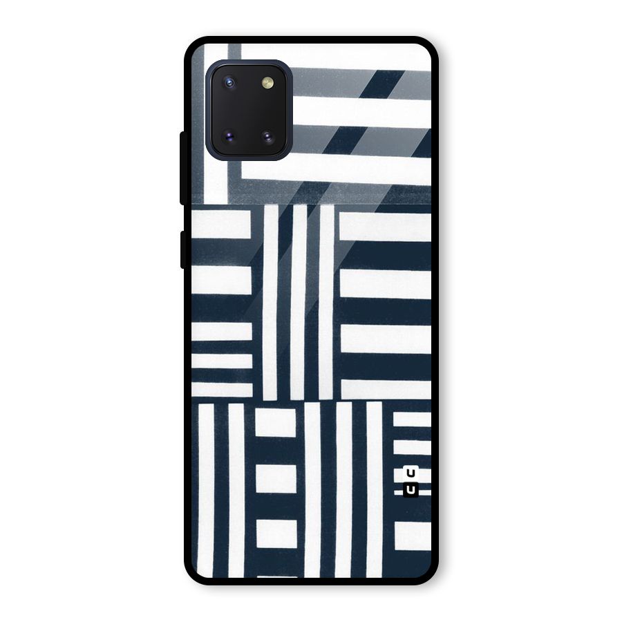 Square  Stripes Glass Back Case for Galaxy Note 10 Lite