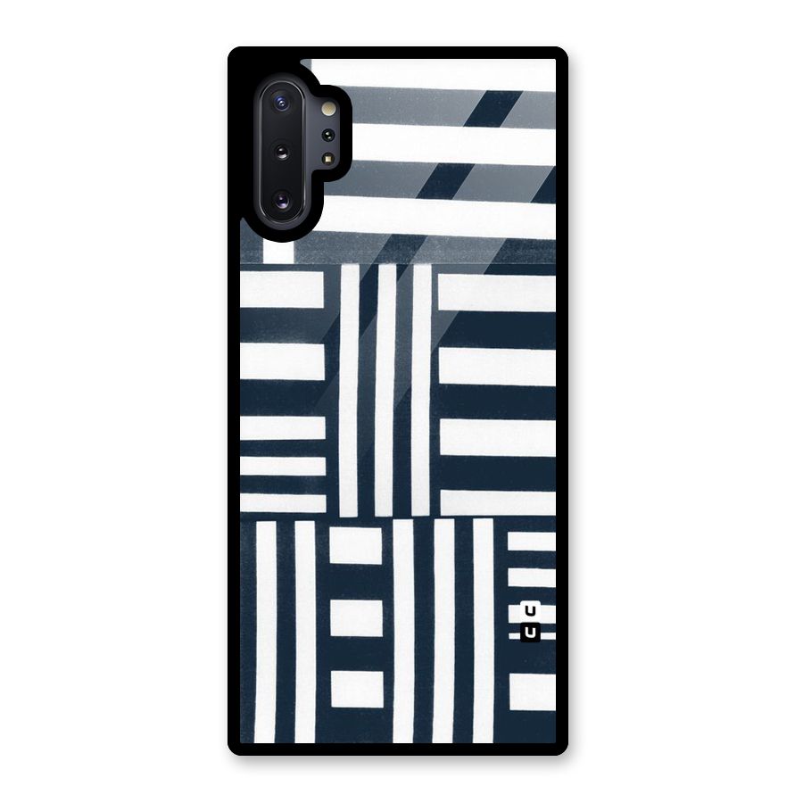 Square  Stripes Glass Back Case for Galaxy Note 10 Plus
