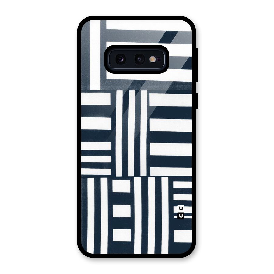Square  Stripes Glass Back Case for Galaxy S10e