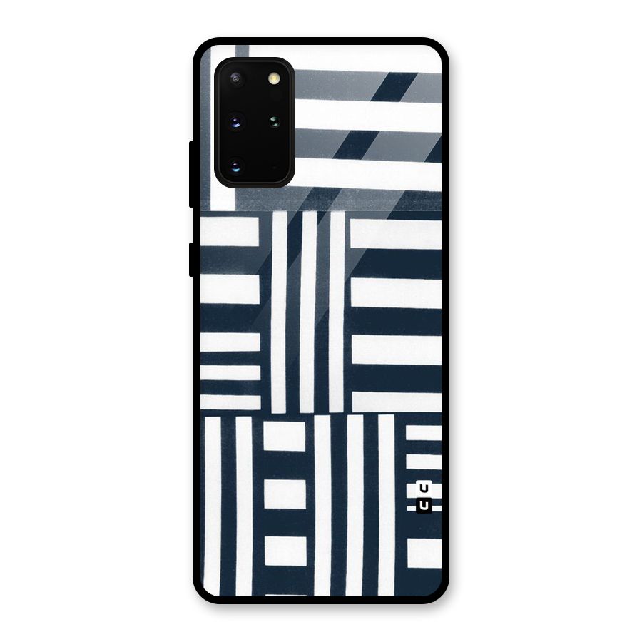 Square  Stripes Glass Back Case for Galaxy S20 Plus