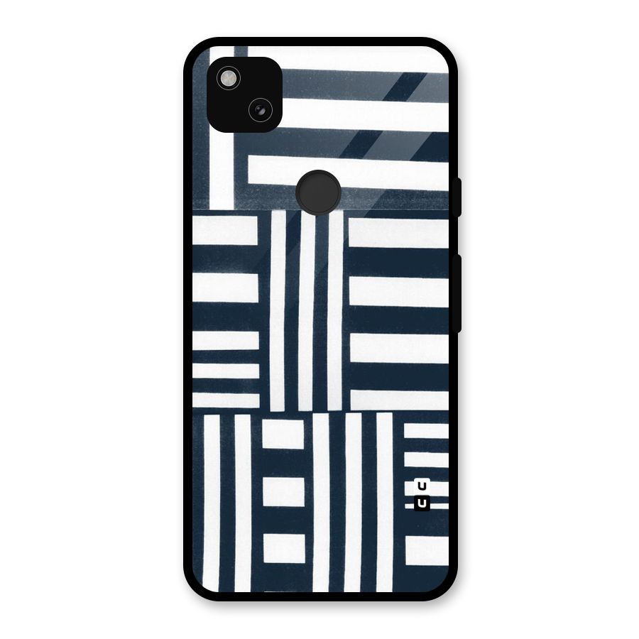 Square  Stripes Glass Back Case for Google Pixel 4a
