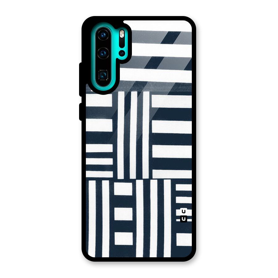 Square  Stripes Glass Back Case for Huawei P30 Pro
