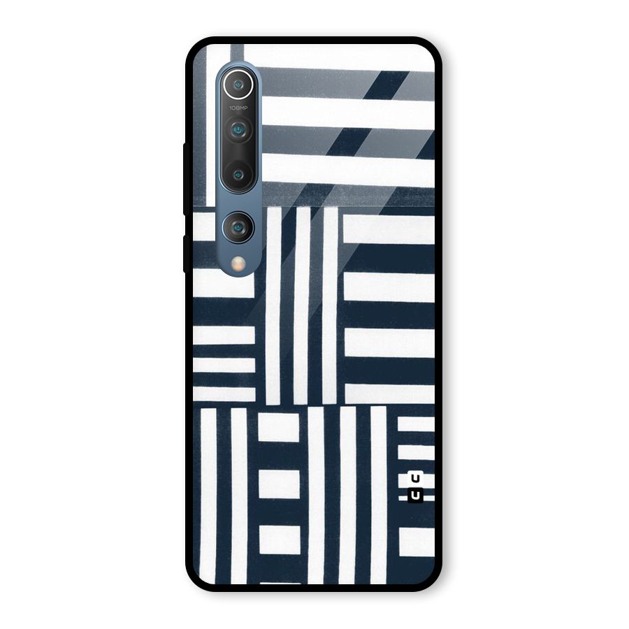 Square  Stripes Glass Back Case for Mi 10