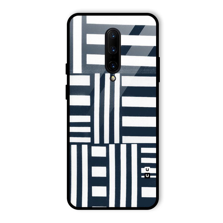 Square  Stripes Glass Back Case for OnePlus 7 Pro