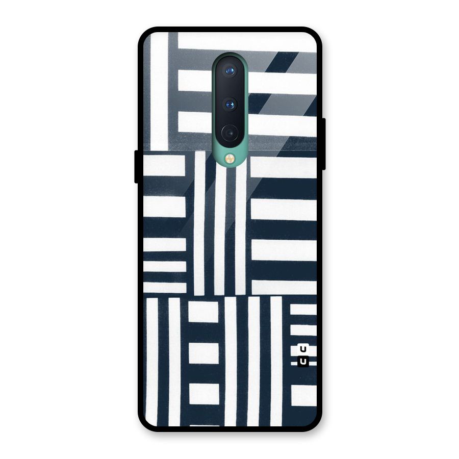 Square  Stripes Glass Back Case for OnePlus 8