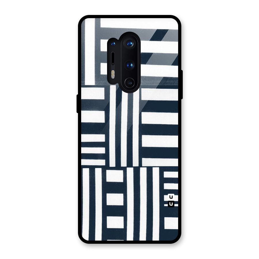 Square  Stripes Glass Back Case for OnePlus 8 Pro