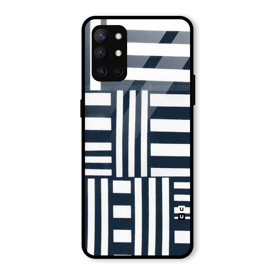 Square  Stripes Glass Back Case for OnePlus 9R