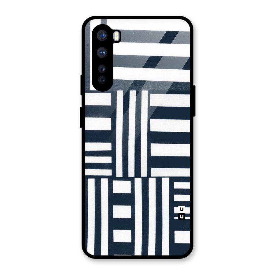 Square  Stripes Glass Back Case for OnePlus Nord