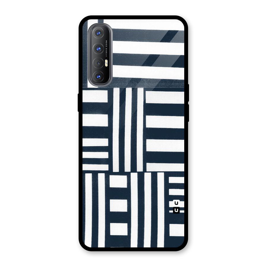 Square  Stripes Glass Back Case for Oppo Reno3 Pro