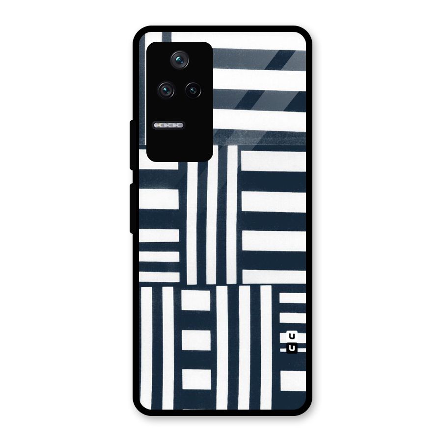 Square  Stripes Glass Back Case for Poco F4 5G