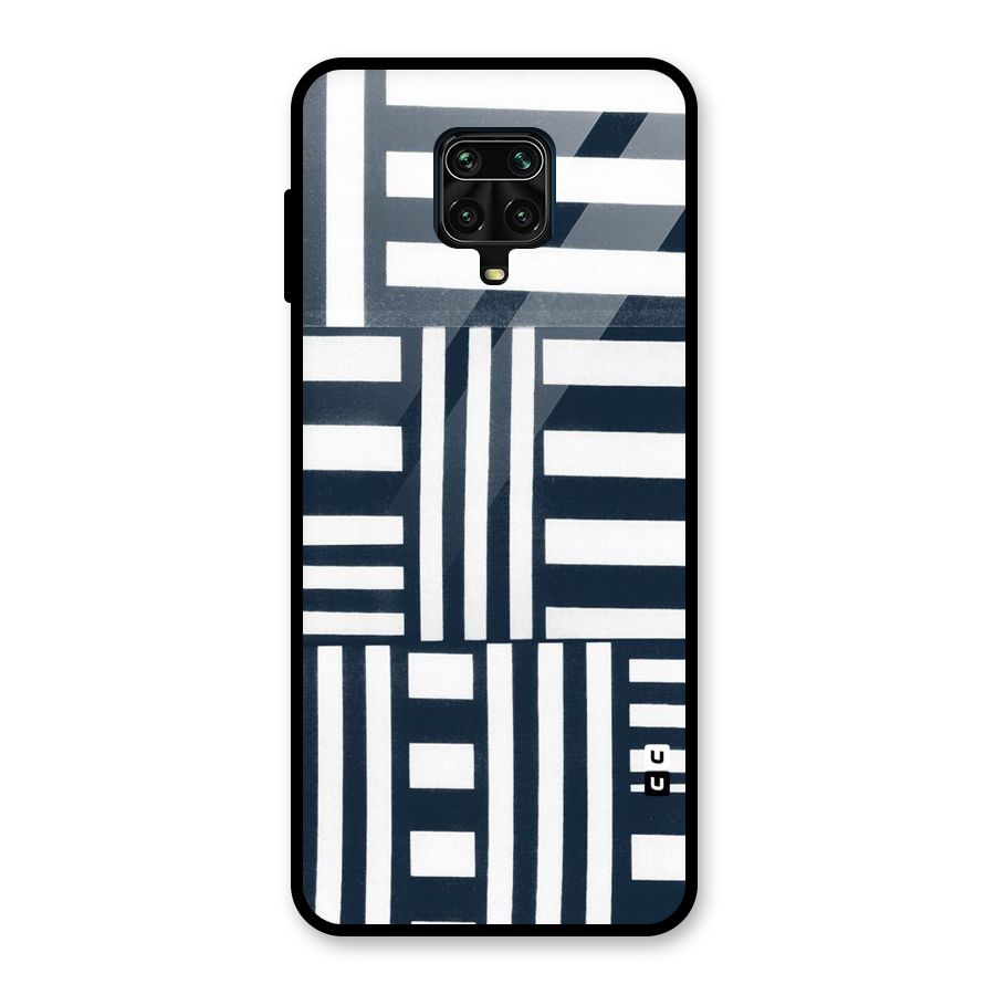Square  Stripes Glass Back Case for Poco M2 Pro