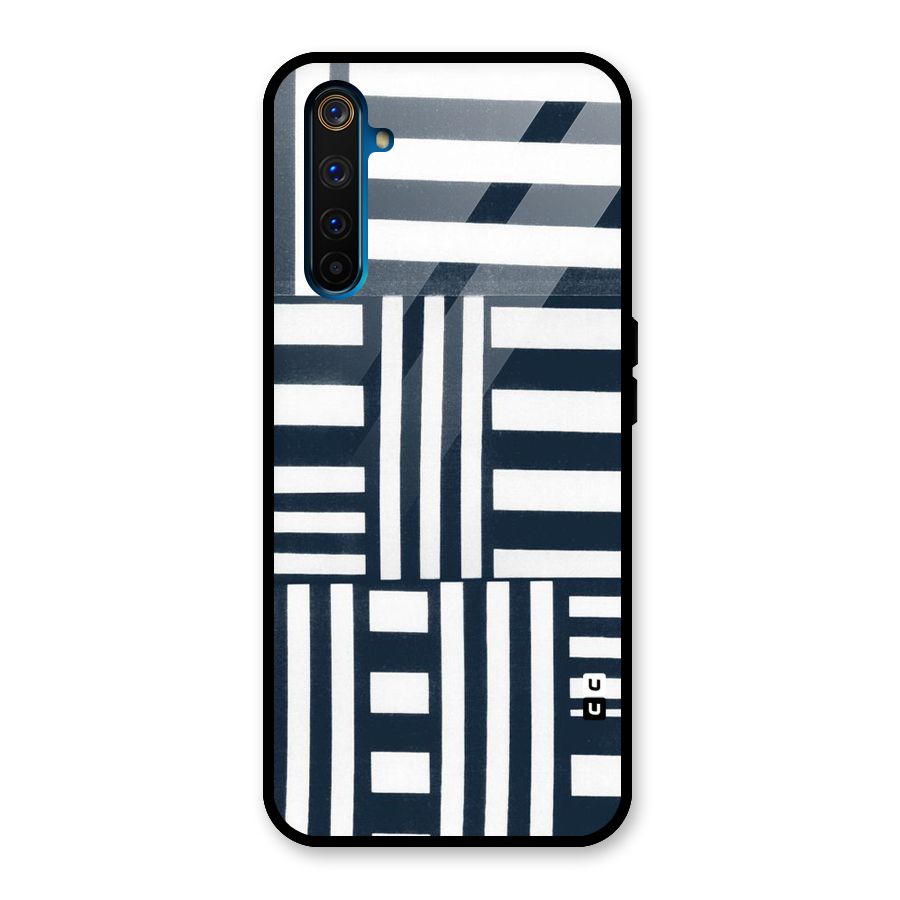 Square  Stripes Glass Back Case for Realme 6 Pro