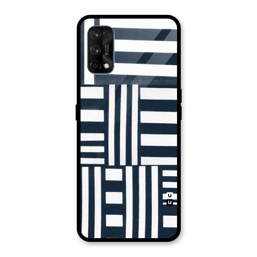 Square  Stripes Glass Back Case for Realme 7 Pro