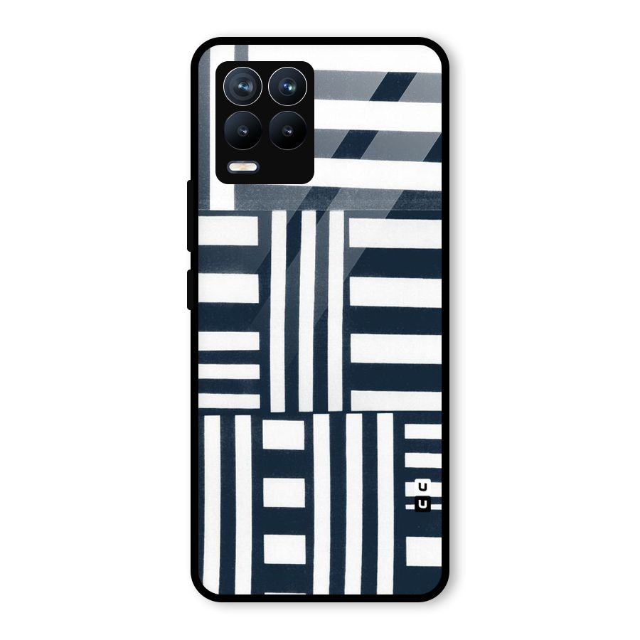 Square  Stripes Glass Back Case for Realme 8