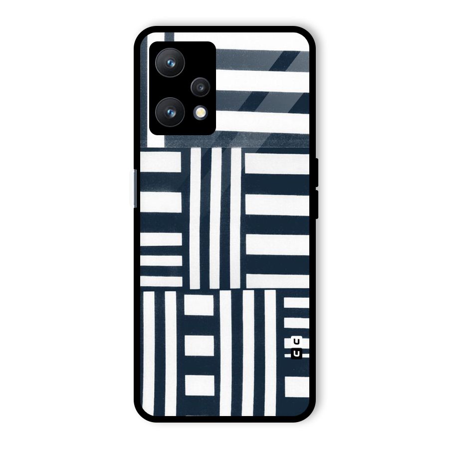 Square  Stripes Glass Back Case for Realme 9 Pro 5G