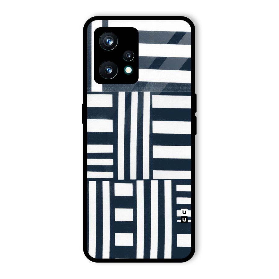 Square  Stripes Glass Back Case for Realme 9 Pro Plus 5G