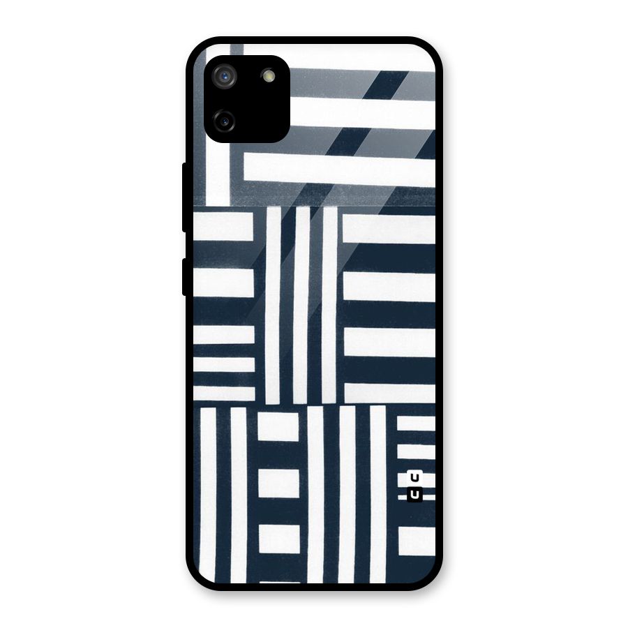 Square  Stripes Glass Back Case for Realme C11