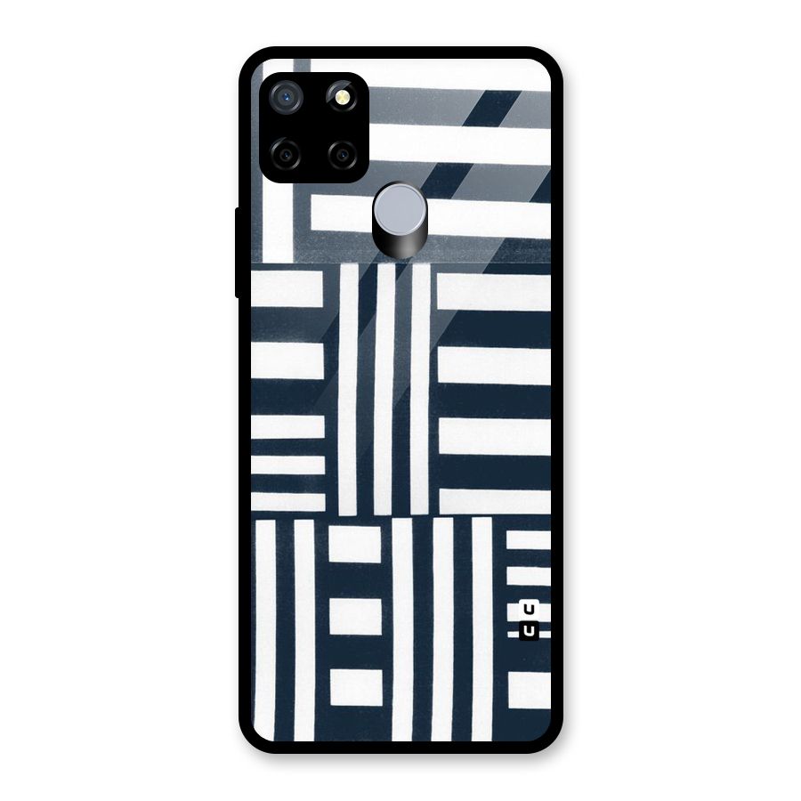 Square  Stripes Glass Back Case for Realme C12