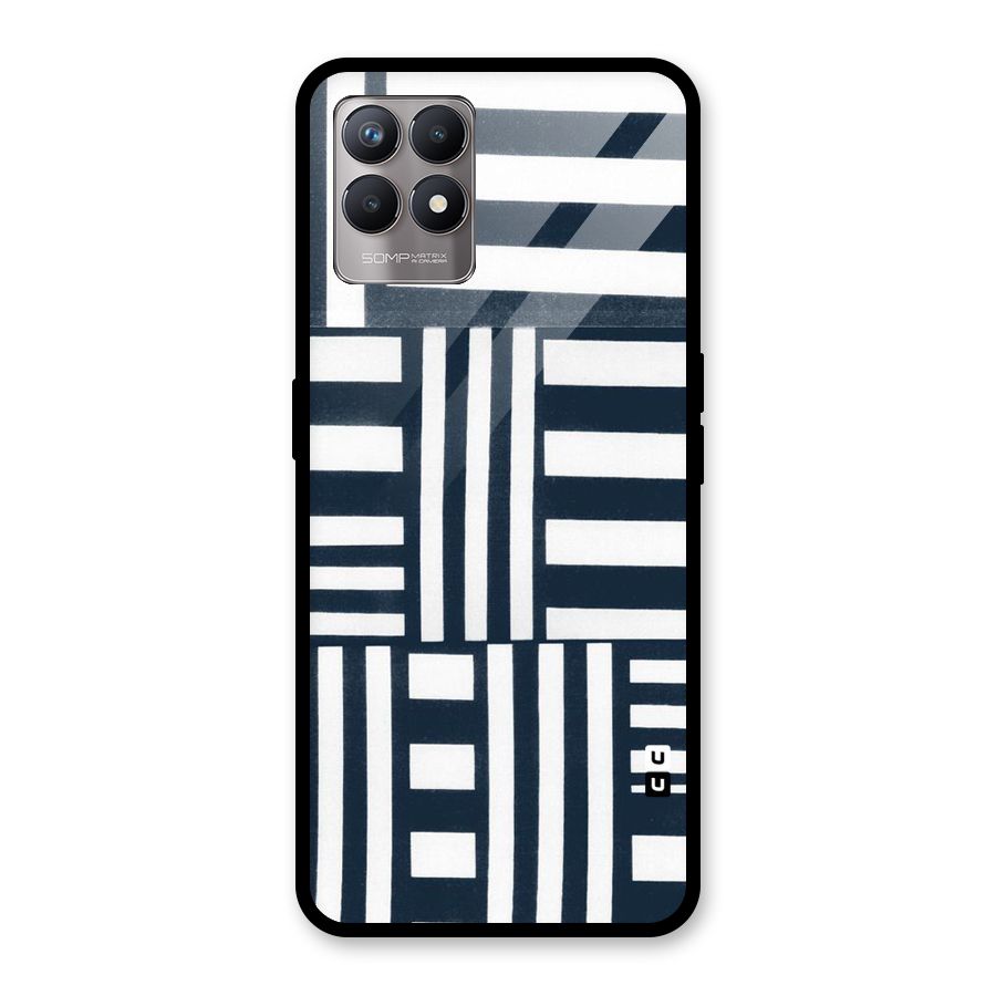 Square  Stripes Glass Back Case for Realme Narzo 50
