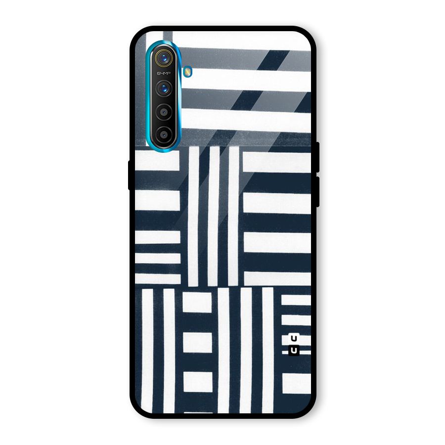 Square  Stripes Glass Back Case for Realme X2