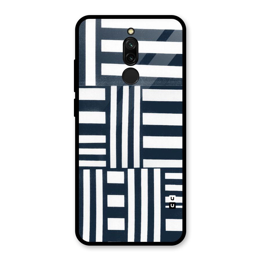 Square  Stripes Glass Back Case for Redmi 8