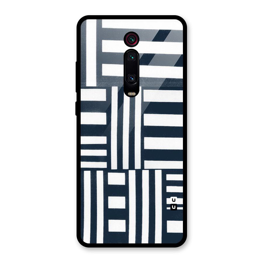 Square  Stripes Glass Back Case for Redmi K20 Pro