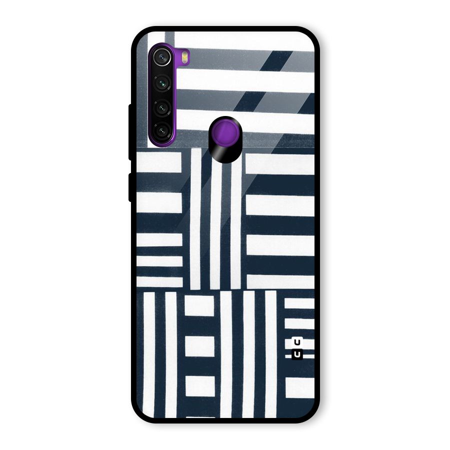 Square  Stripes Glass Back Case for Redmi Note 8