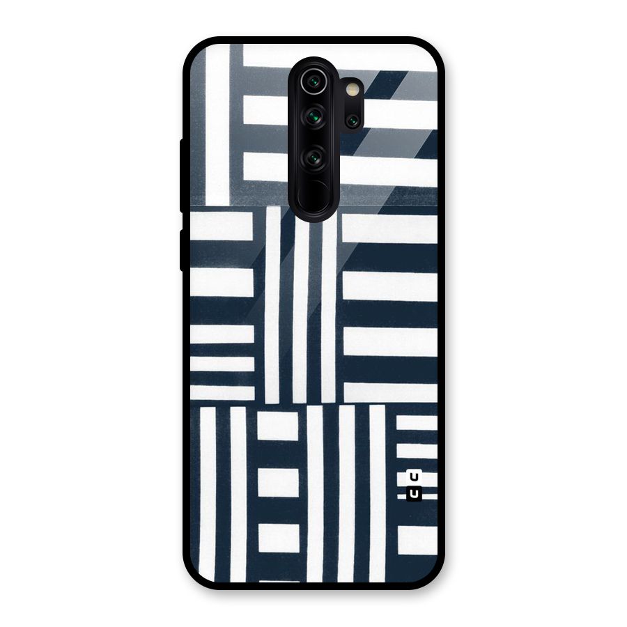 Square  Stripes Glass Back Case for Redmi Note 8 Pro