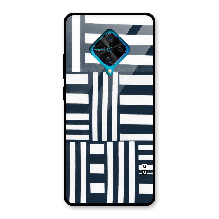 Square  Stripes Glass Back Case for Vivo S1 Pro