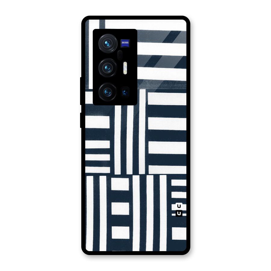 Square  Stripes Glass Back Case for Vivo X70 Pro Plus