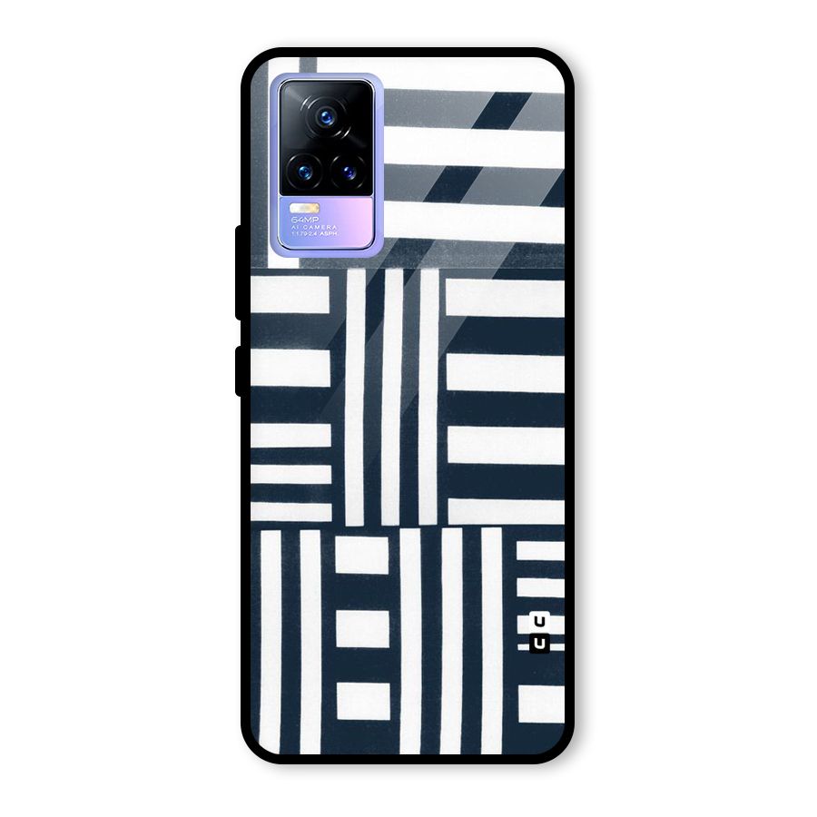 Square  Stripes Glass Back Case for Vivo Y73