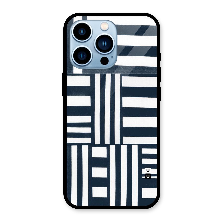 Square  Stripes Glass Back Case for iPhone 13 Pro