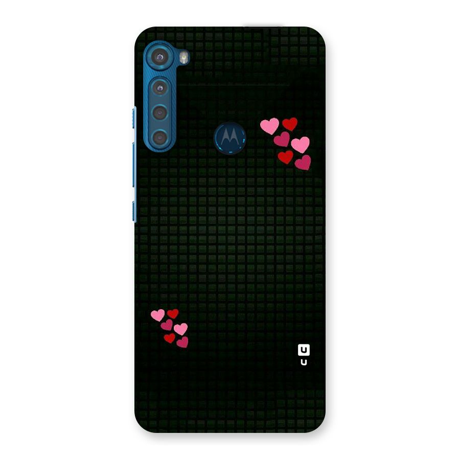 Square and Hearts Back Case for Motorola One Fusion Plus