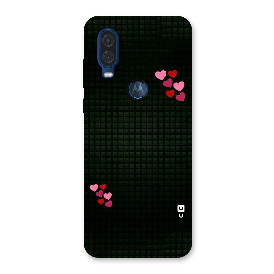 Square and Hearts Back Case for Motorola One Vision