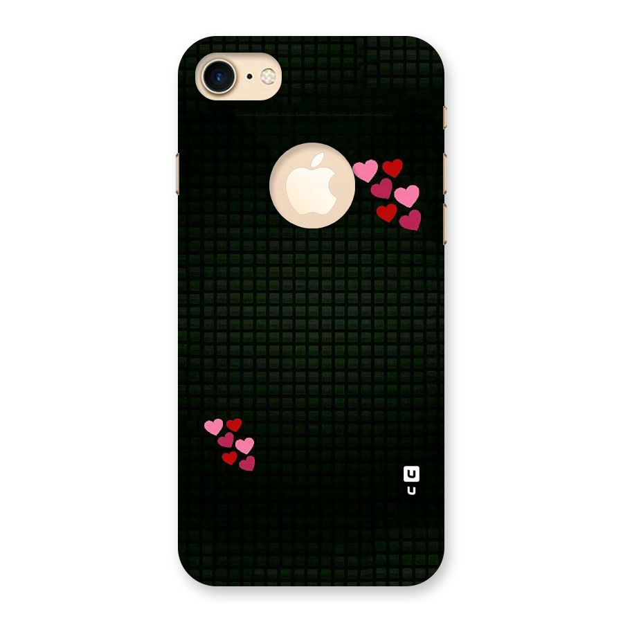 Square and Hearts Back Case for iPhone 8 Logo Cut