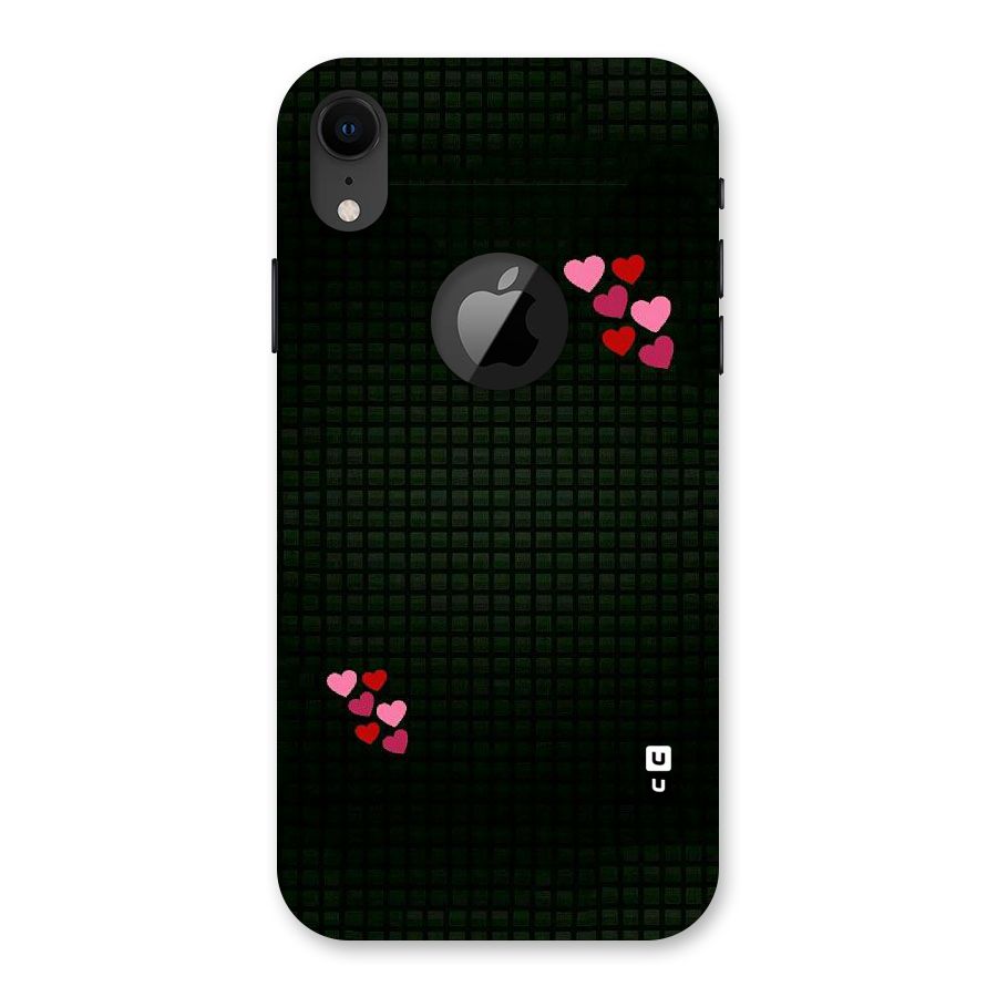 Square and Hearts Back Case for iPhone XR Logo Cut