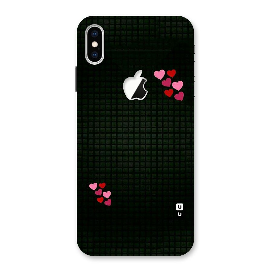 Square and Hearts Back Case for iPhone XS Max Apple Cut