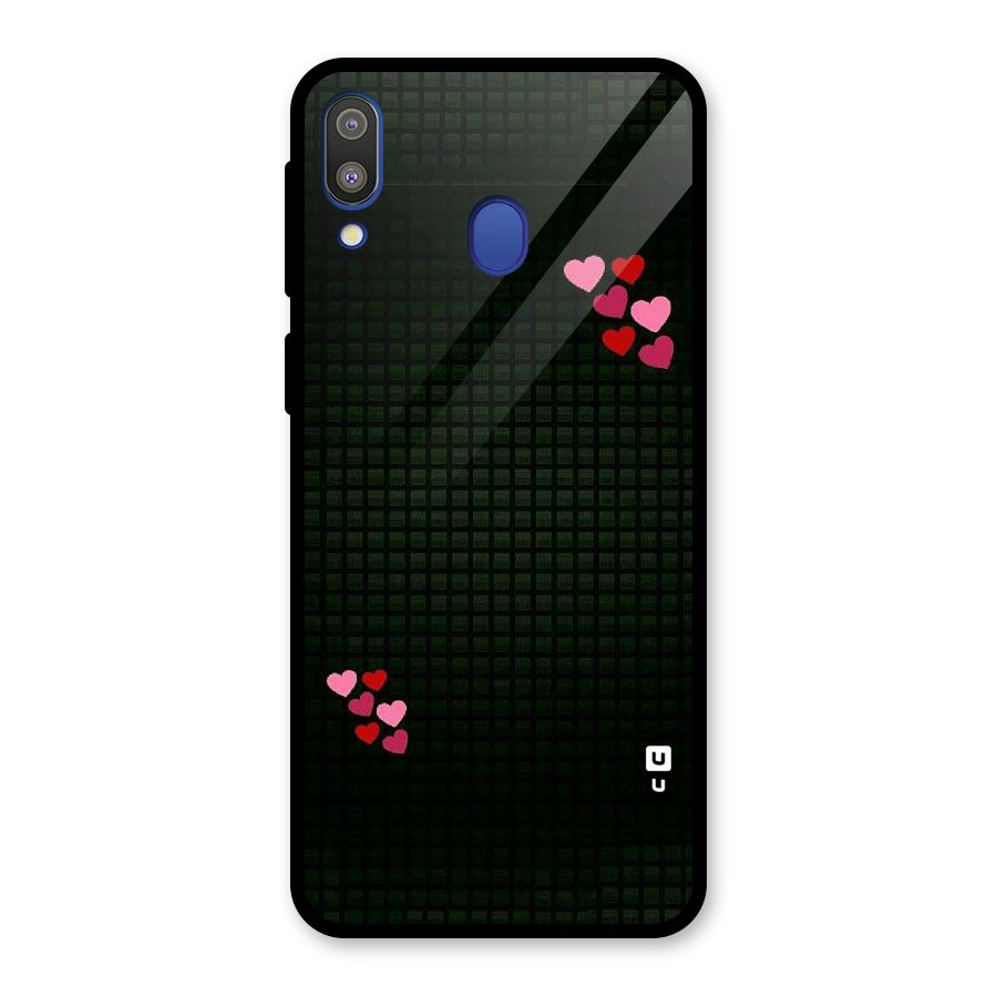 Square and Hearts Glass Back Case for Galaxy M20