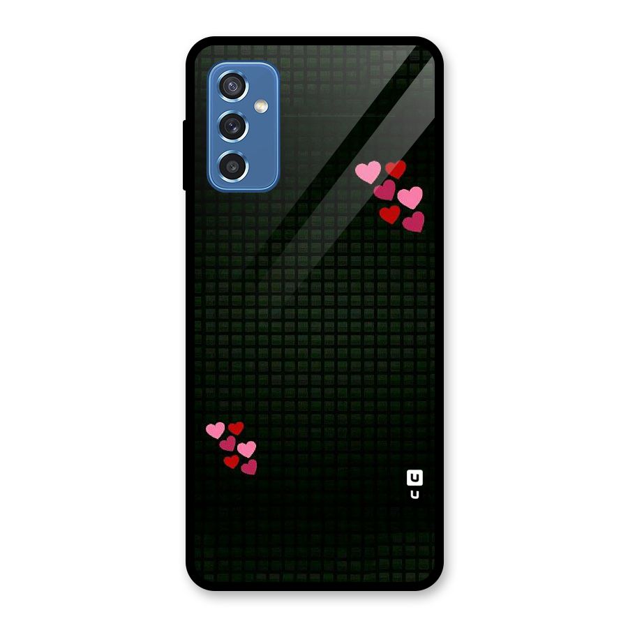 Square and Hearts Glass Back Case for Galaxy M52 5G