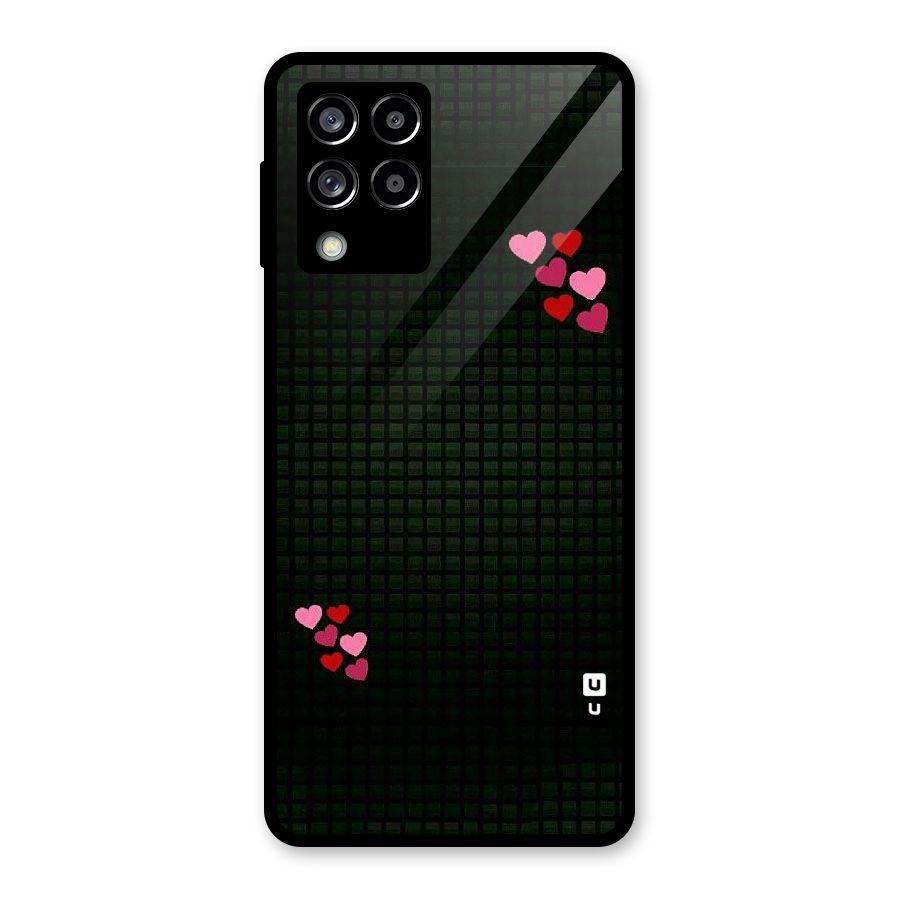 Square and Hearts Glass Back Case for Galaxy M53 5G