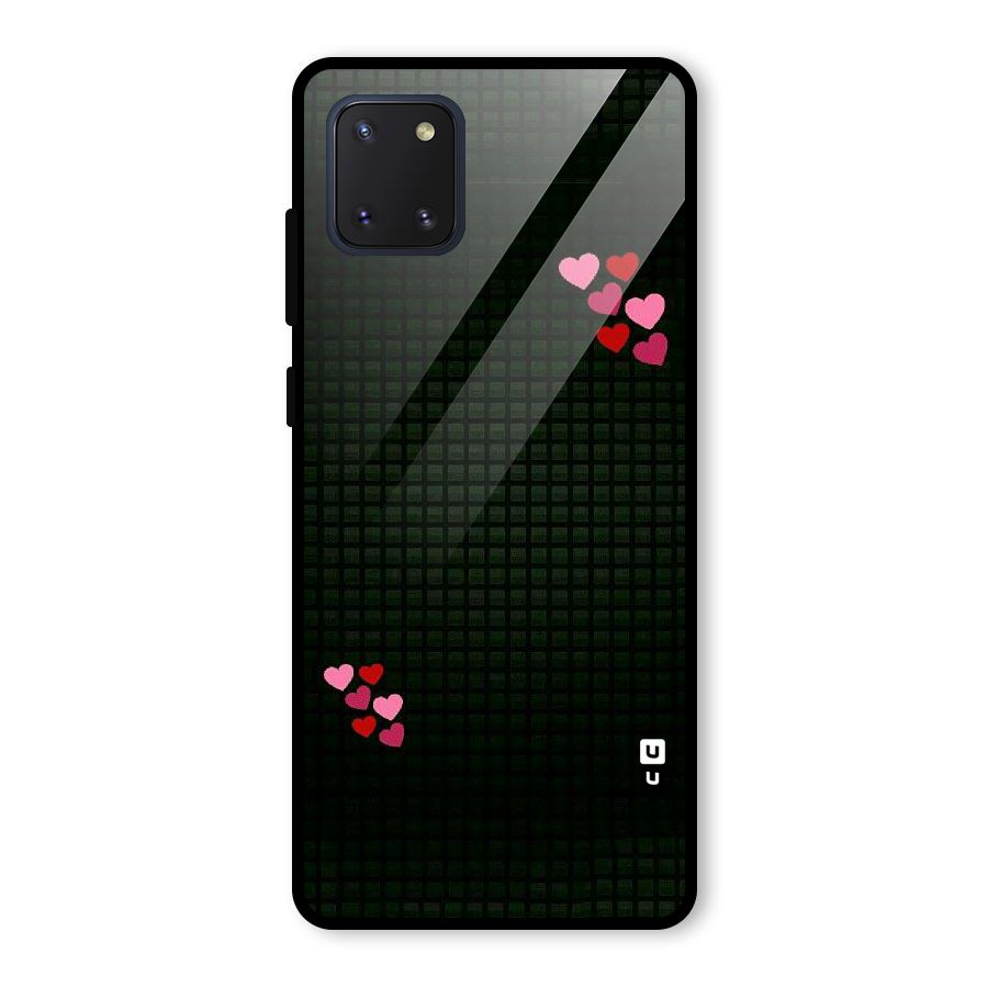 Square and Hearts Glass Back Case for Galaxy Note 10 Lite