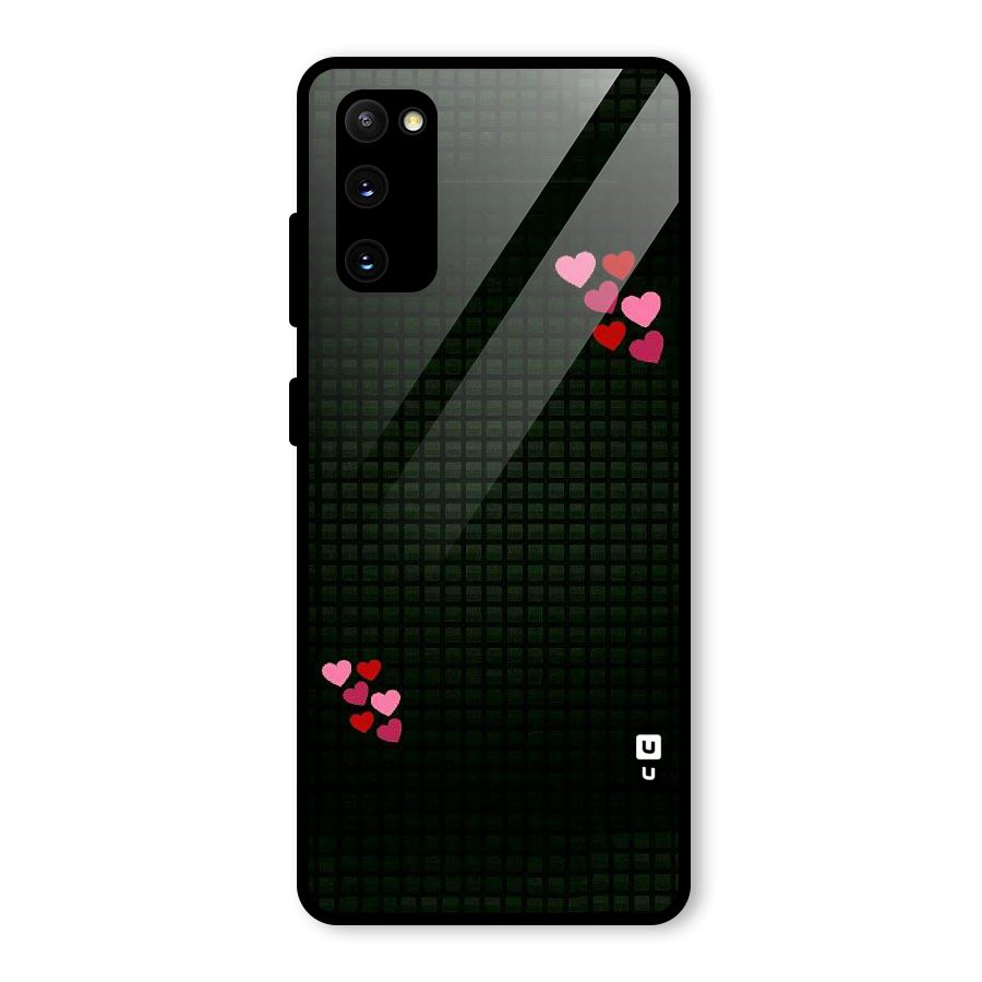 Square and Hearts Glass Back Case for Galaxy S20 FE 5G