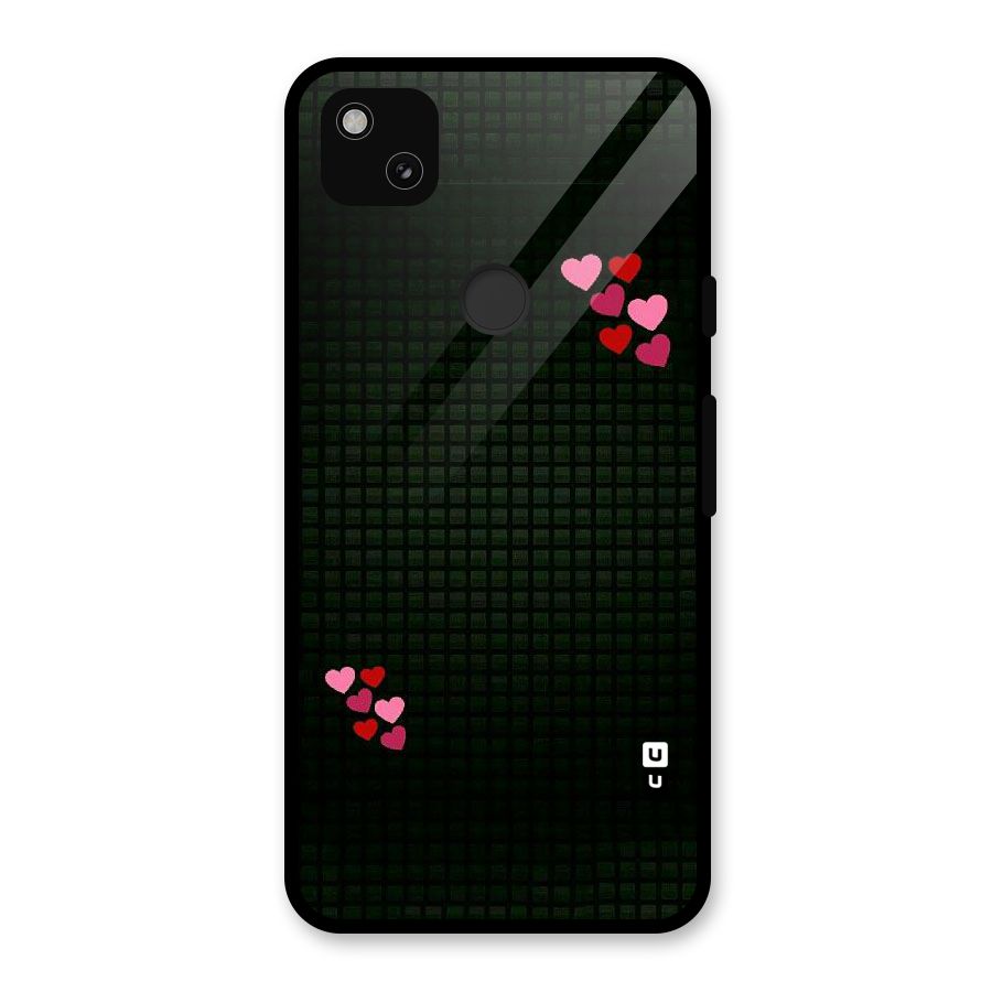 Square and Hearts Glass Back Case for Google Pixel 4a