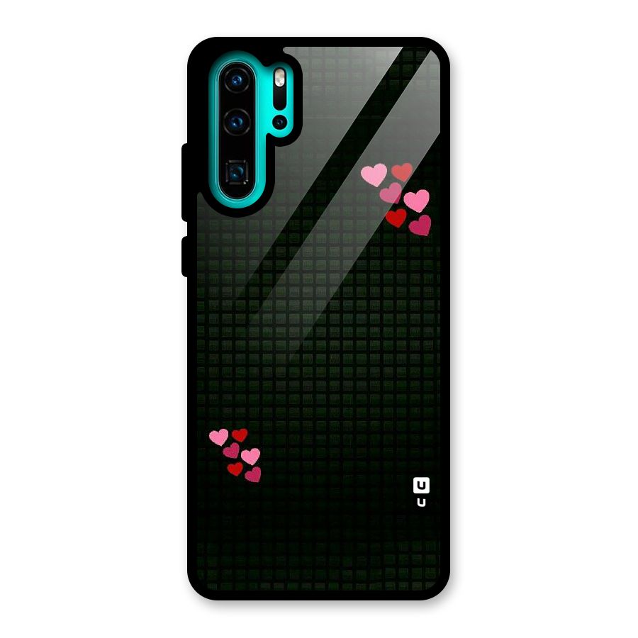 Square and Hearts Glass Back Case for Huawei P30 Pro