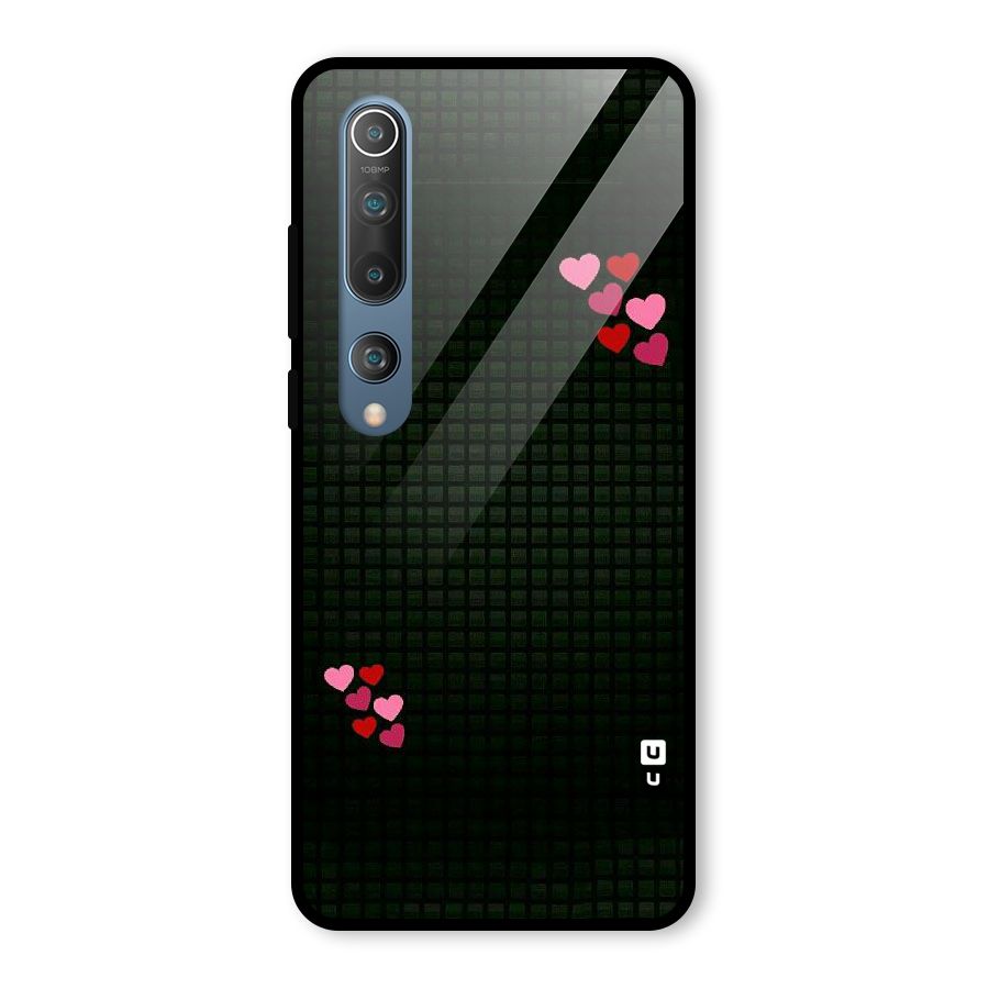 Square and Hearts Glass Back Case for Mi 10