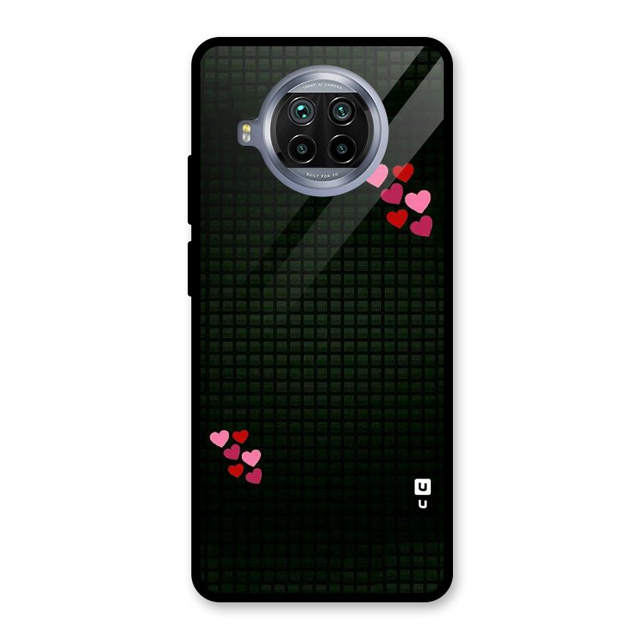 Square and Hearts Glass Back Case for Mi 10i